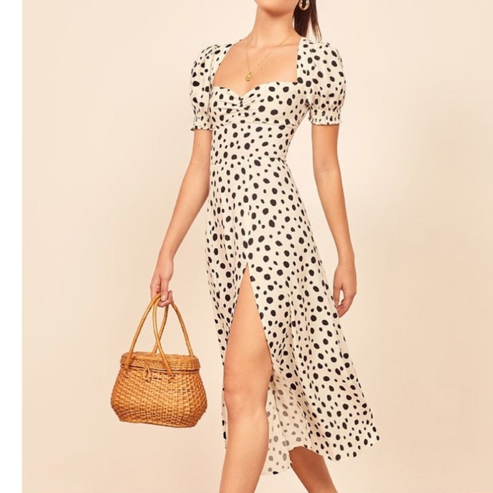 Reformation Lacey Midi Dress in Ocelot Size 8